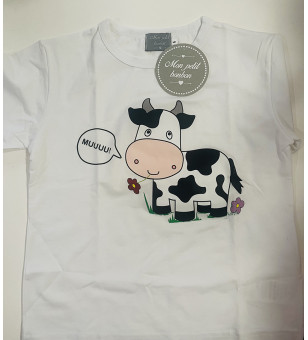 camiseta manga corta vaca